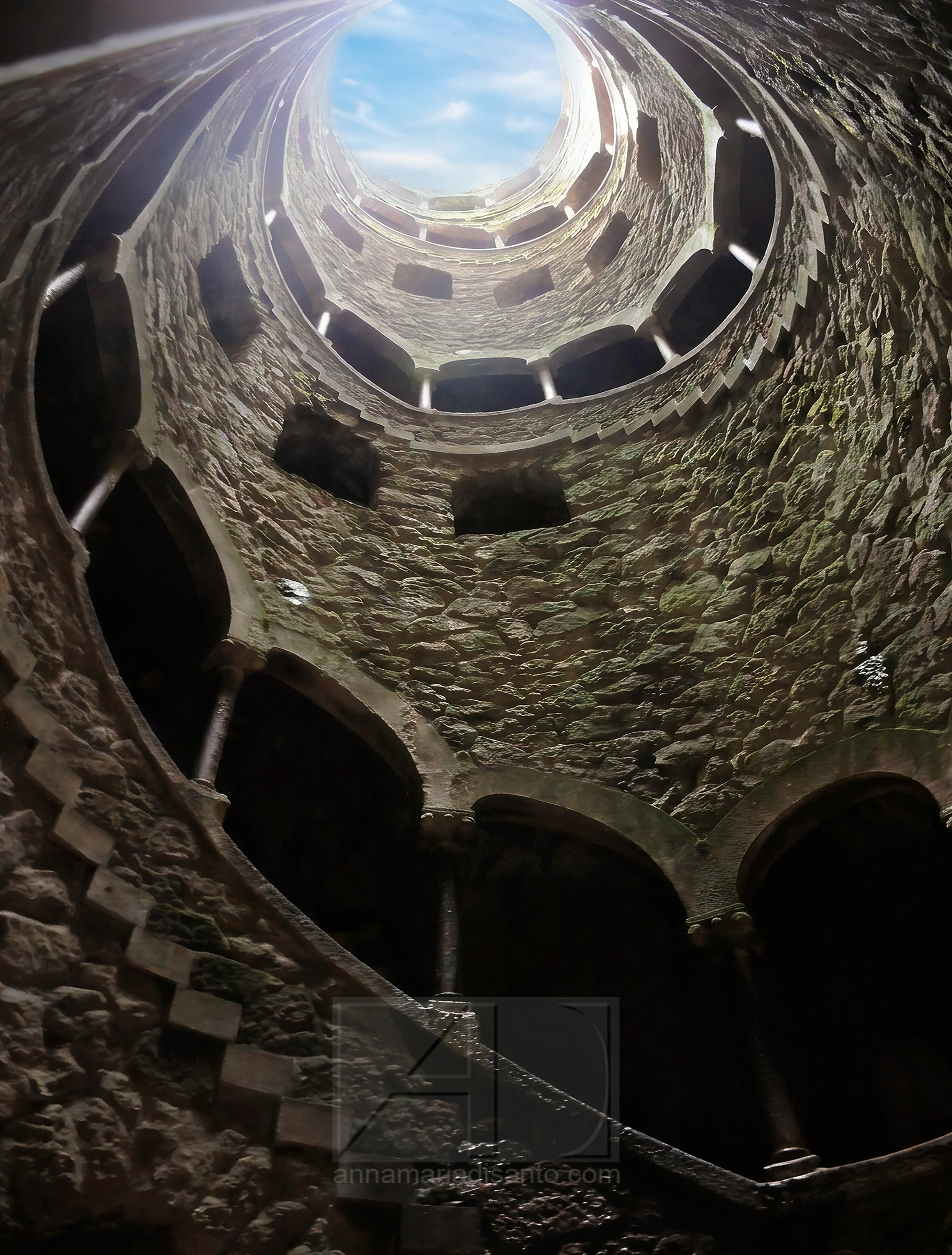Initiation Well located at the Quinta da Regaleira estate in Sintra, Portugal by Annamaria DiSanto