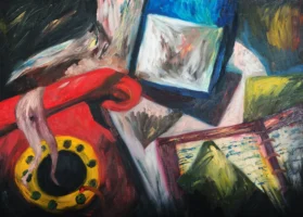 Abstract, acrylic painting by Annamaria DiSanto