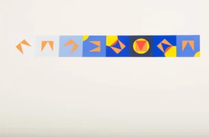 Graphic illustration of a fragmented eclipse by Annamaria DiSanto