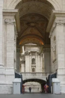VATICAN CITY, ROME, ITALY Back entrance of Vatican City with Italian guards in Rome, Italy, photographed by Annamaria DiSanto