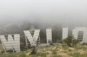 Rear view of the Hollywood Sign in Los Angeles, California, photographed by Annamaria DiSanto