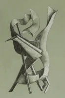 Abstract pencil drawing by Annamaria DiSanto