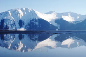Mountain reflections on a lake in Chugach State Park, Anchorage, Alaska, photographed by Annamaria DiSanto