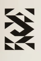 Black and white abstract graphic design in arcylic by Annamaria DiSanto