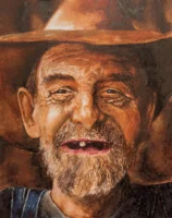 Marker illustration of an old farmerman by Annamaria DiSanto