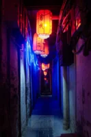 Alleyway on Jinli Ancient Street in Chengdu, China, photographed by Annamaria DiSanto
